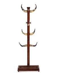 An English Oak and Horn Hall Stand