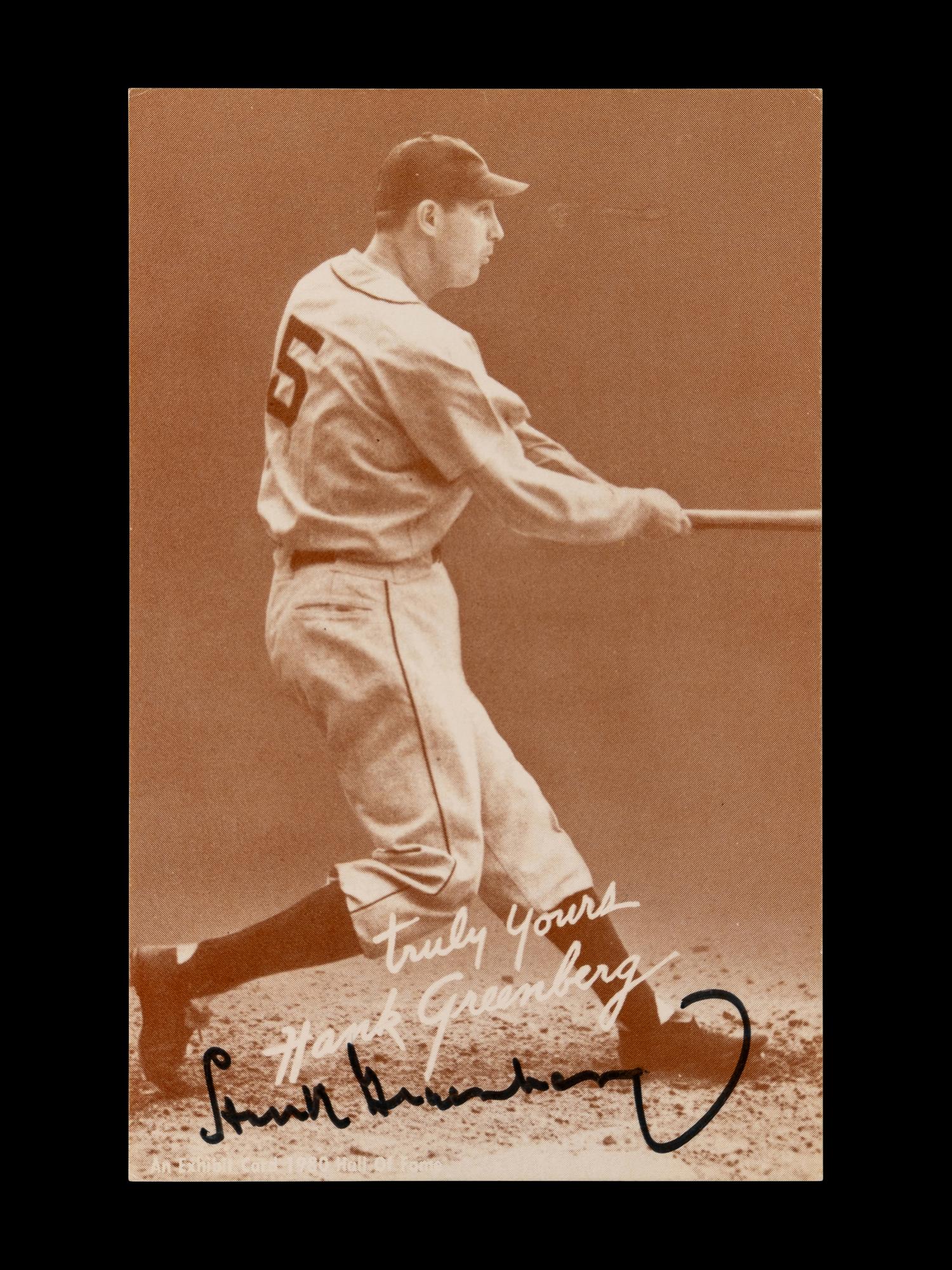 A Hank Greenberg Signed Autograph Exhibit Reprint Card (Beckett Authentication Services)