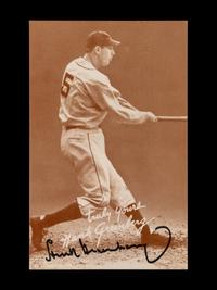 A Hank Greenberg Signed Autograph Exhibit Reprint Card (Beckett Authentication Services)