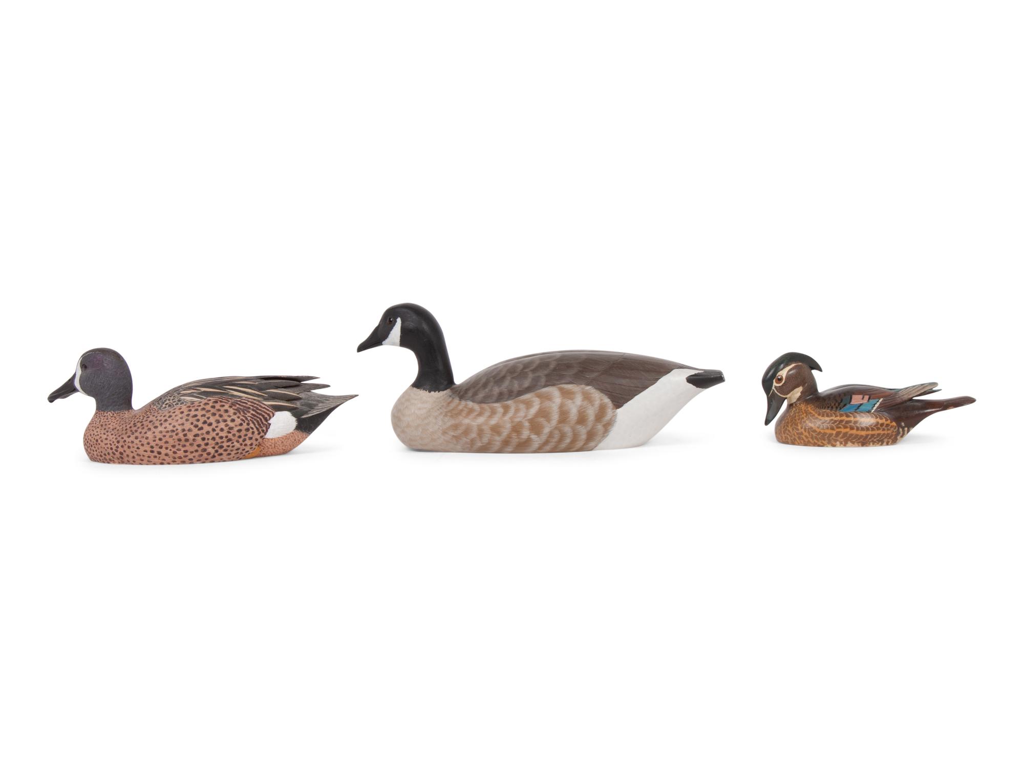 A Group of Carved and Polychromed Painted Artist Duck Decoys