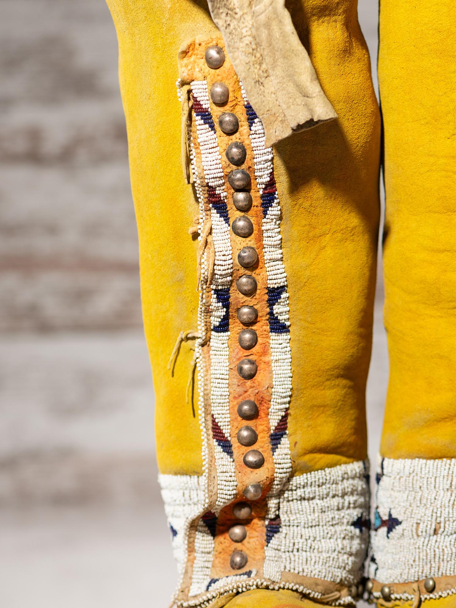 Arapaho Beaded Hide Boot Moccasins