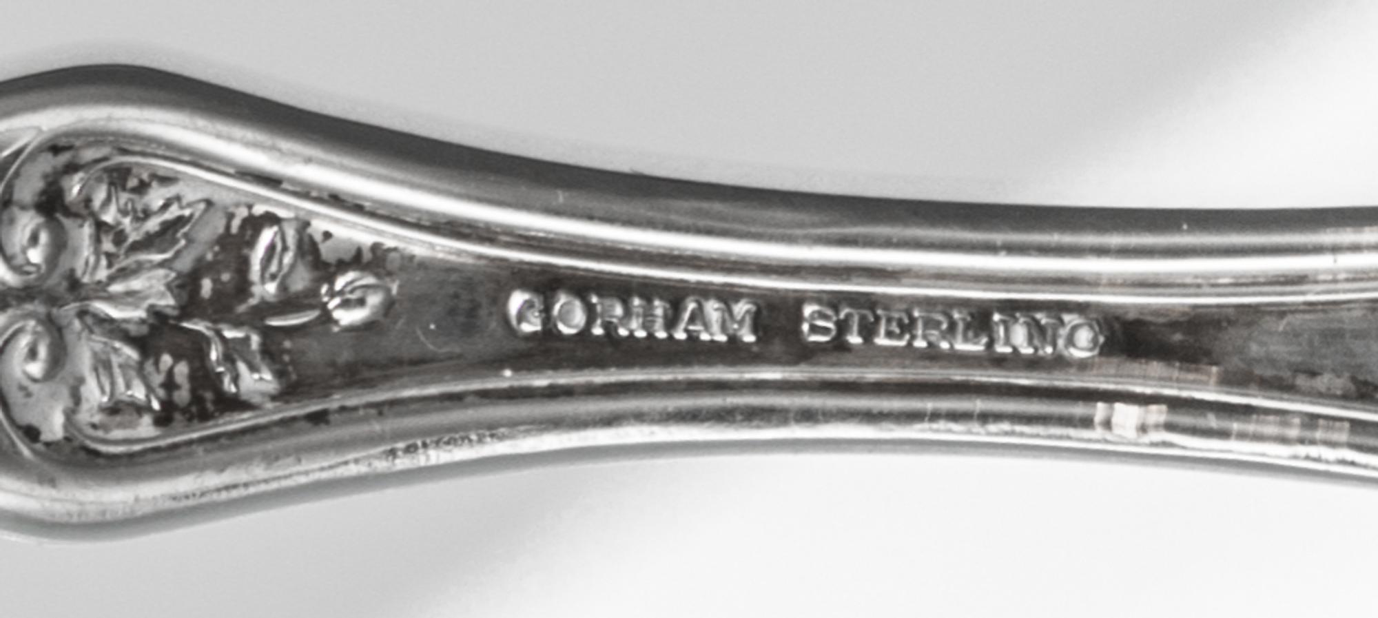 An American Silver Flatware Service, Gorham Mfg. Co., Providence, RI, Blossom pattern, comprising: 12 dinner knives 12 dinner forks 12
