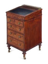 An English Burl Walnut Davenport Desk
