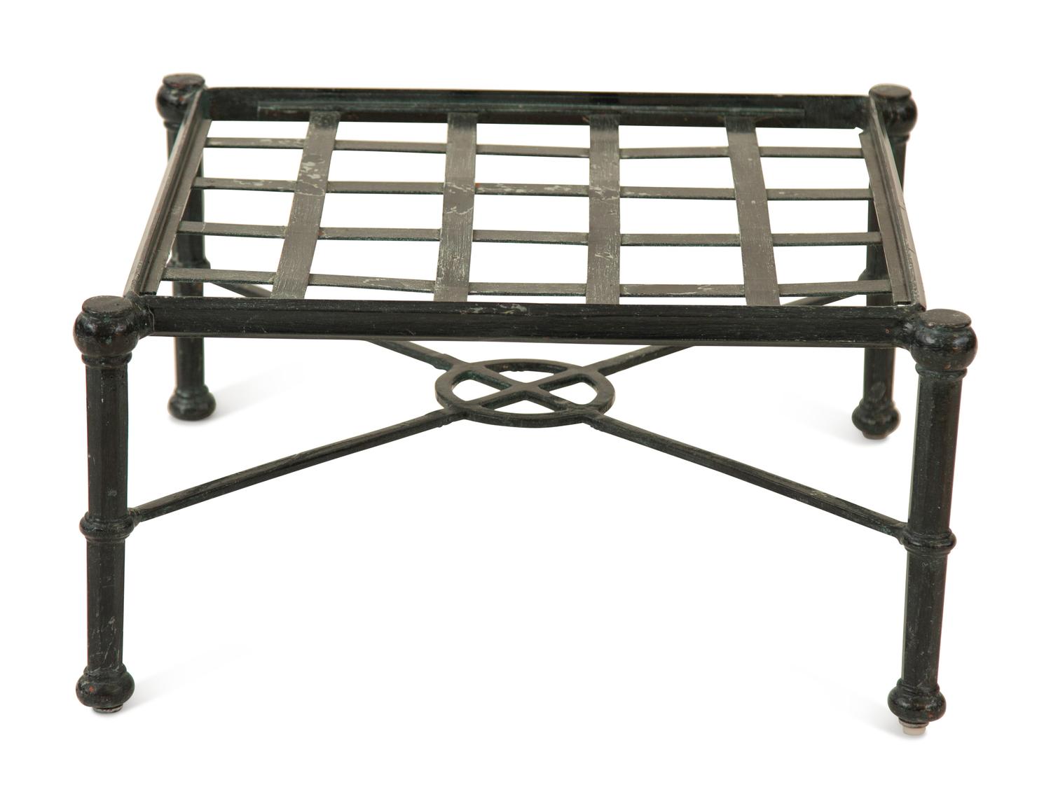 A Group of Neoclassical Style Painted Aluminum Garden Furniture — 20th Century