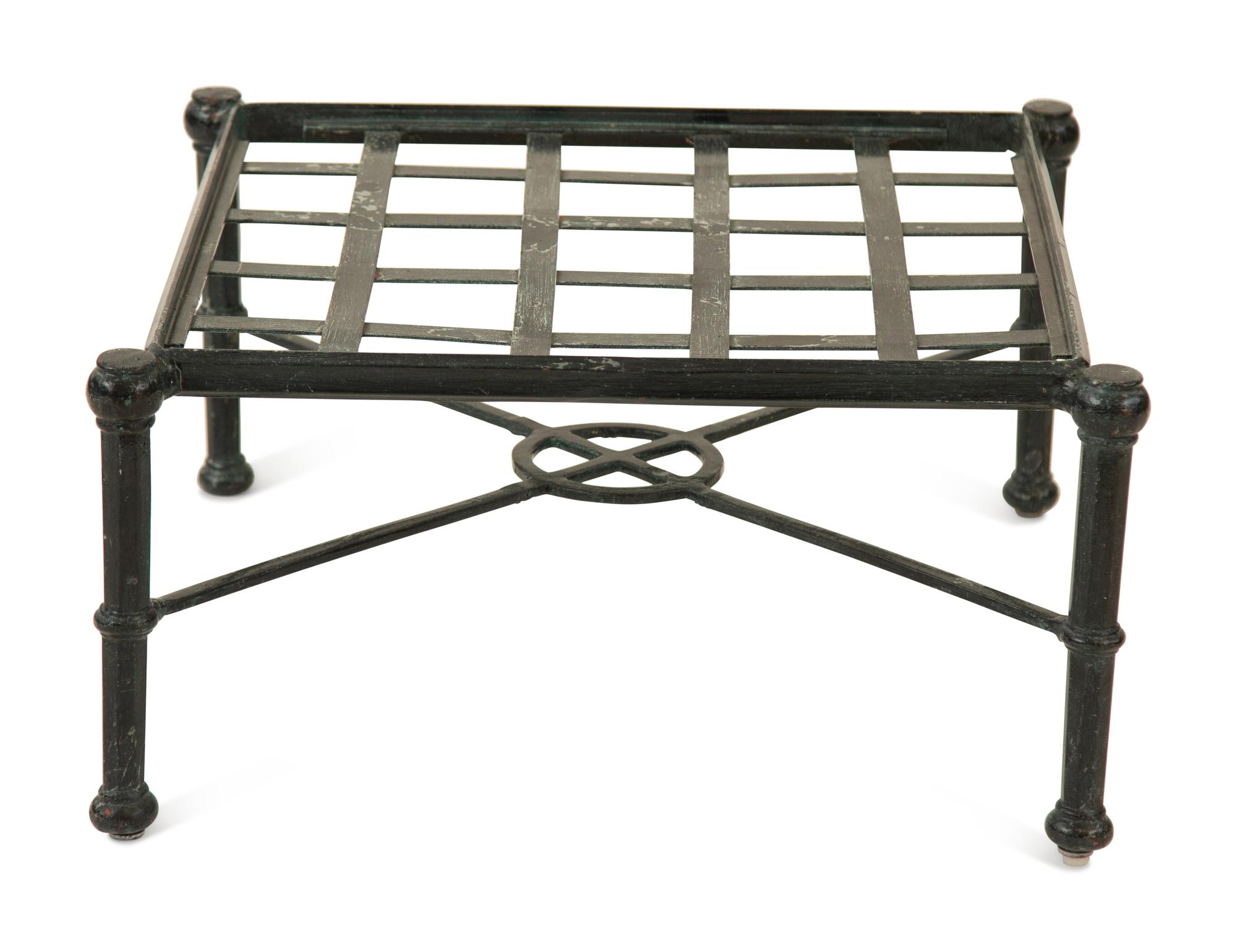 A Group of Neoclassical Style Painted Aluminum Garden Furniture — 20th Century