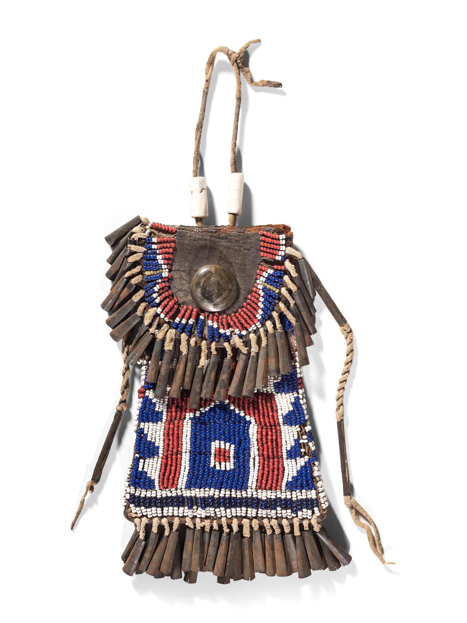 Kiowa Beaded Hide Strike-a-Light Case, with Church