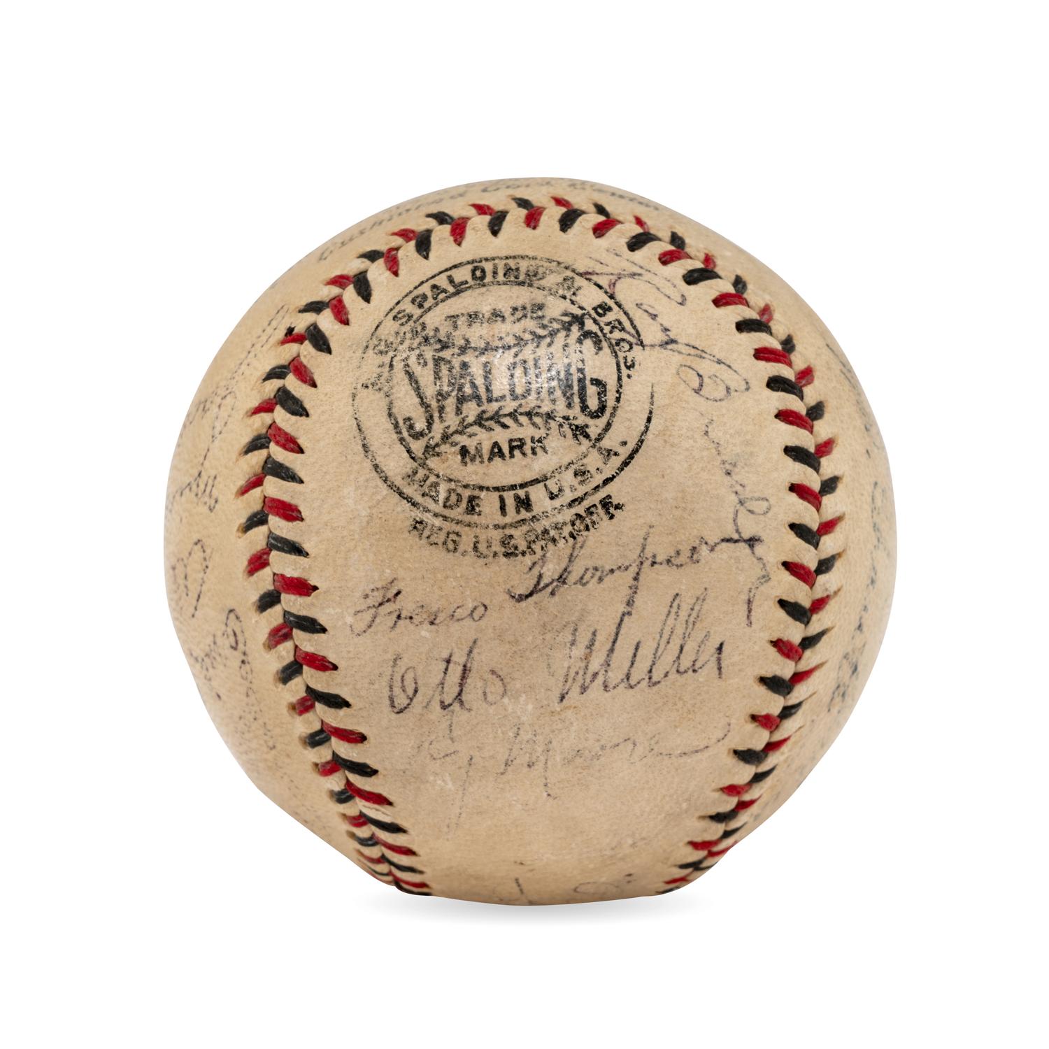 A 1931 Brooklyn Robins Team Signed Autograph Baseball Including Ernie Lombardi Rookie Signature (Beckett Authentication Services)
