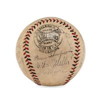 A 1931 Brooklyn Robins Team Signed Autograph Baseball Including Ernie Lombardi Rookie Signature (Beckett Authentication Services)