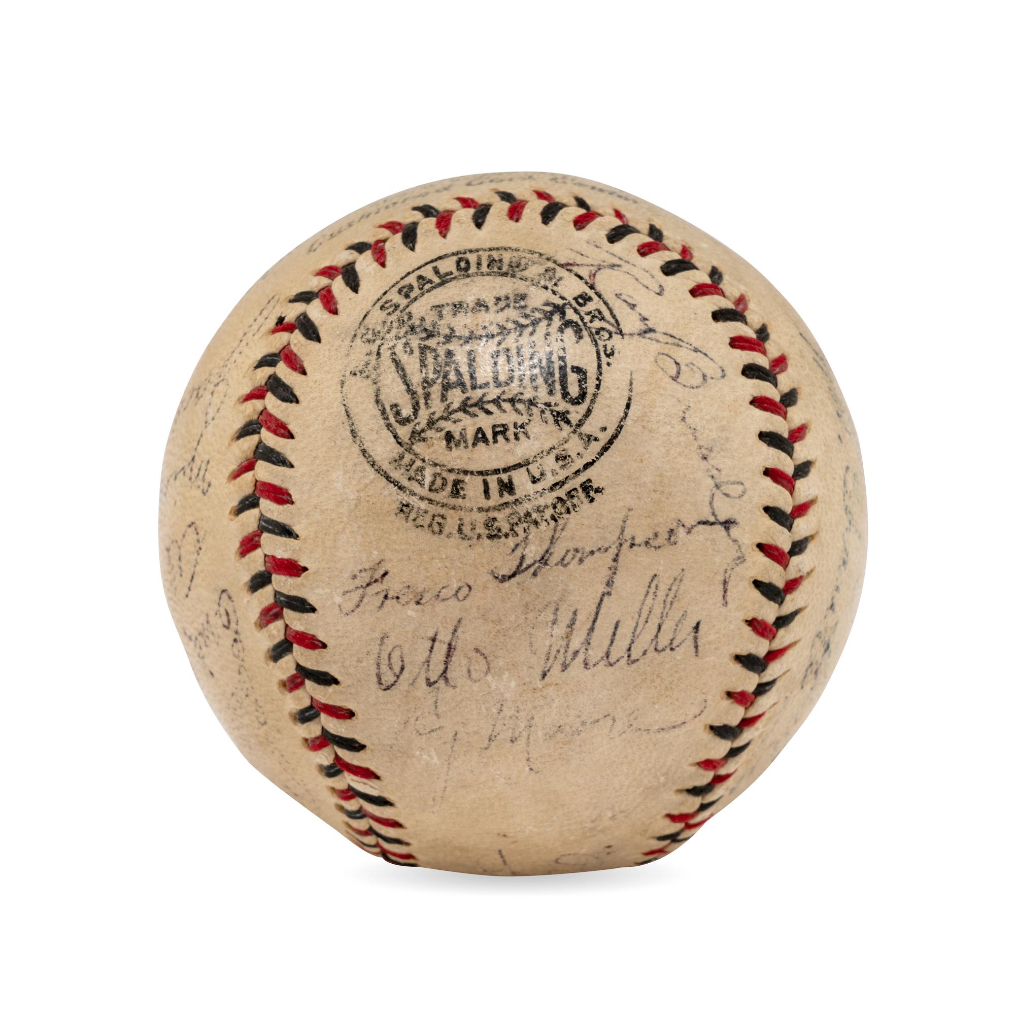A 1931 Brooklyn Robins Team Signed Autograph Baseball Including Ernie Lombardi Rookie Signature (Beckett Authentication Services)