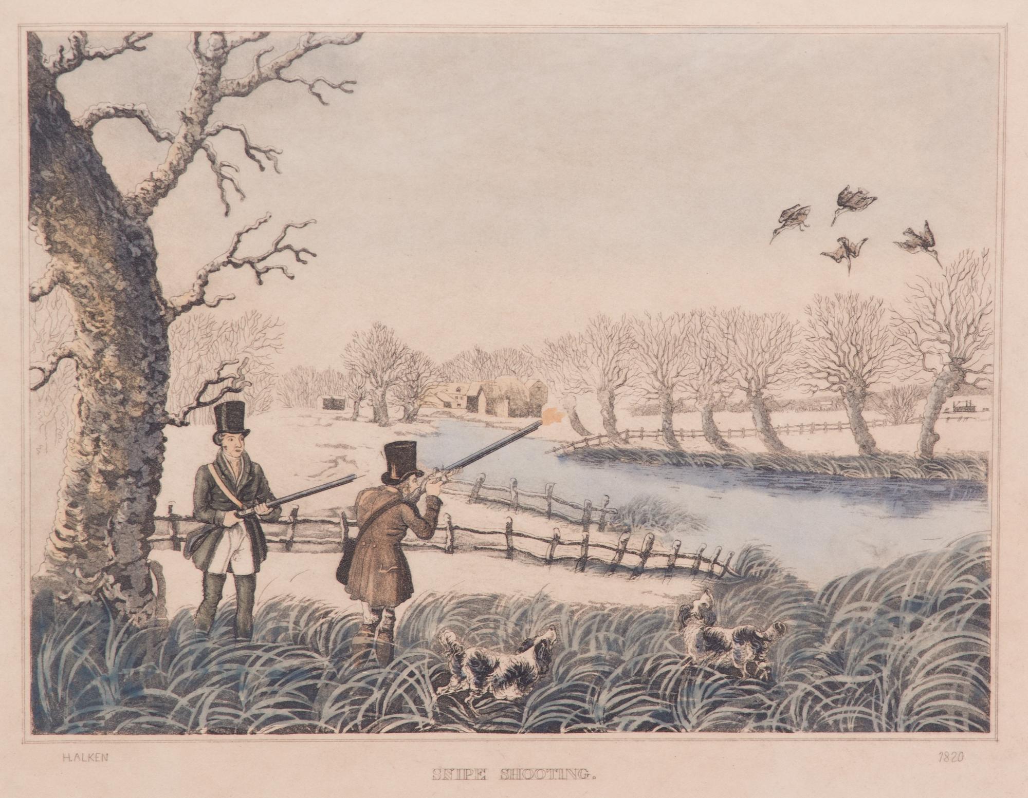 Henry ALKEN, after Image 8 3/8 x 13 inches. — Wild Duck Shooting - Snipe Shooting - Partridge Shooting - Pheasant Shooting