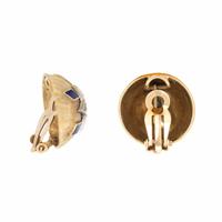 Yellow Gold, Enamel, and Diamond Star Earrings
