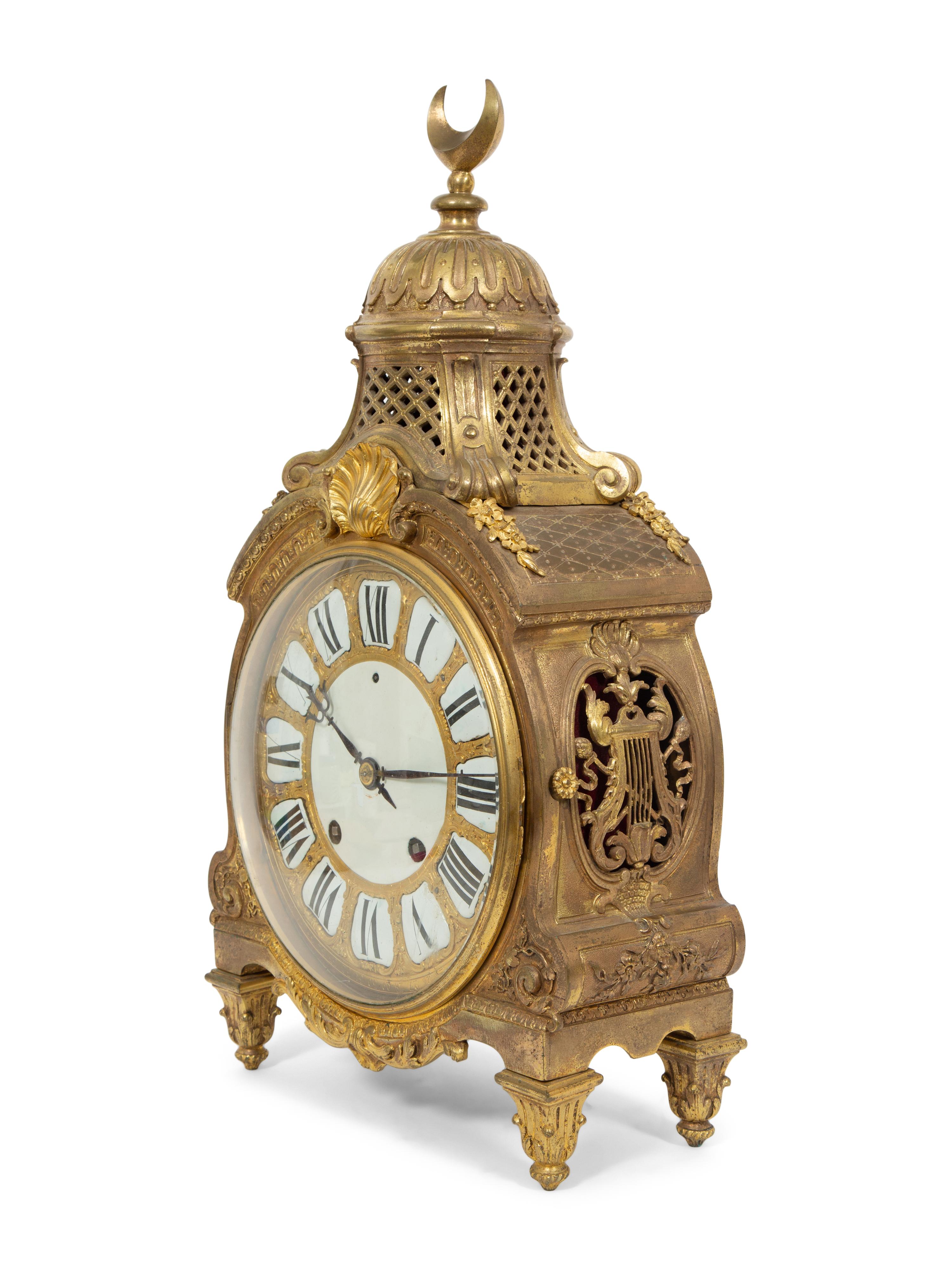 A Louis XV Gilt Bronze Quarter Repeating Table Clock for the Middle Eastern Market