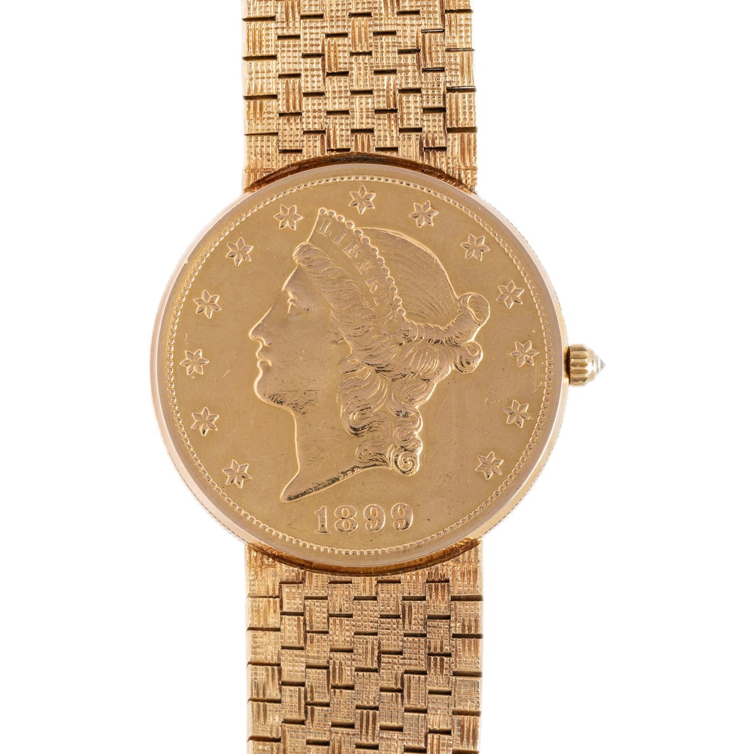 CORUM, 18K YELLOW GOLD COIN WATCH
