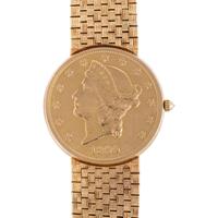 CORUM, 18K YELLOW GOLD COIN WATCH
