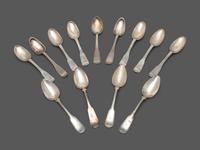 A Collection of Coin Silver Flatware