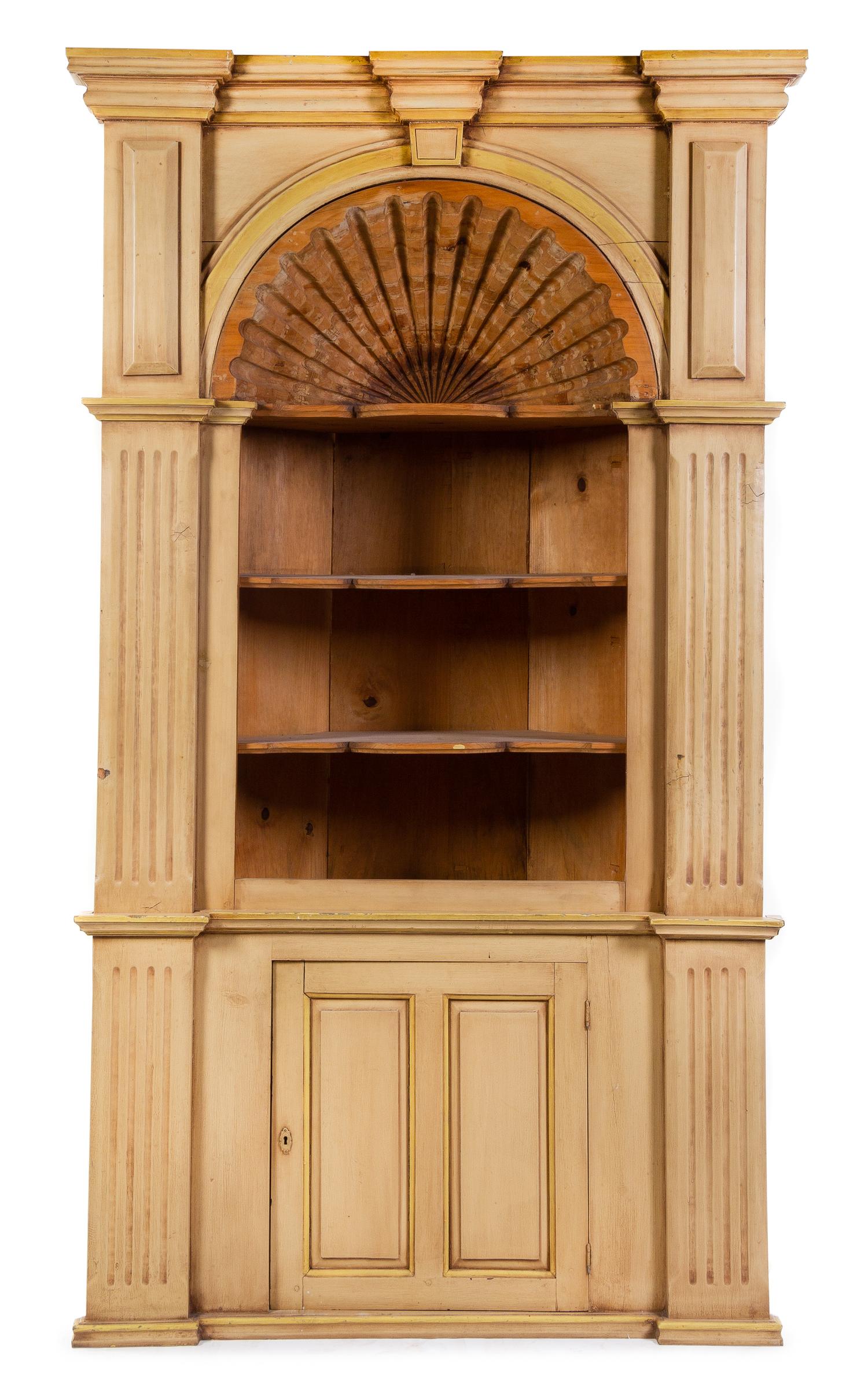An American Painted Corner Cabinet