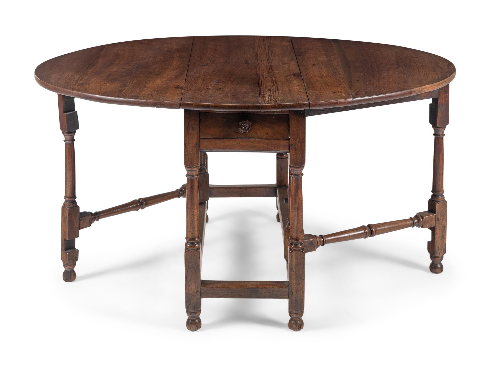 A William and Mary Oak Drop-Leaf Table
