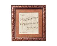 An Framed and Signed Letter From Josiah Wedgwood II