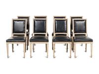A Set of Eight Louis XVI Style Painted Dining Chairs