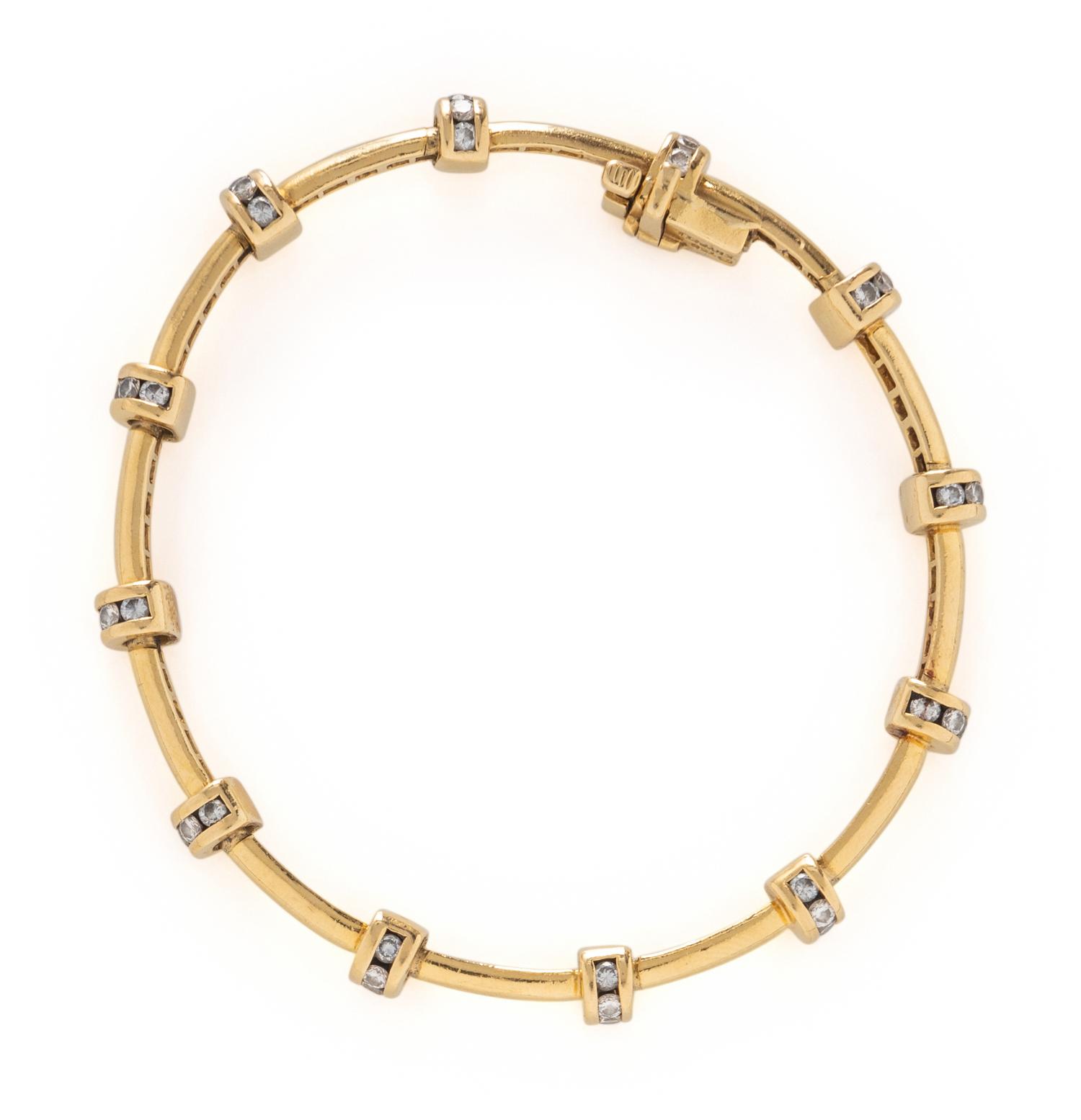CHARLES KRYPELL, DIAMOND AND YELLOW GOLD BRACELET