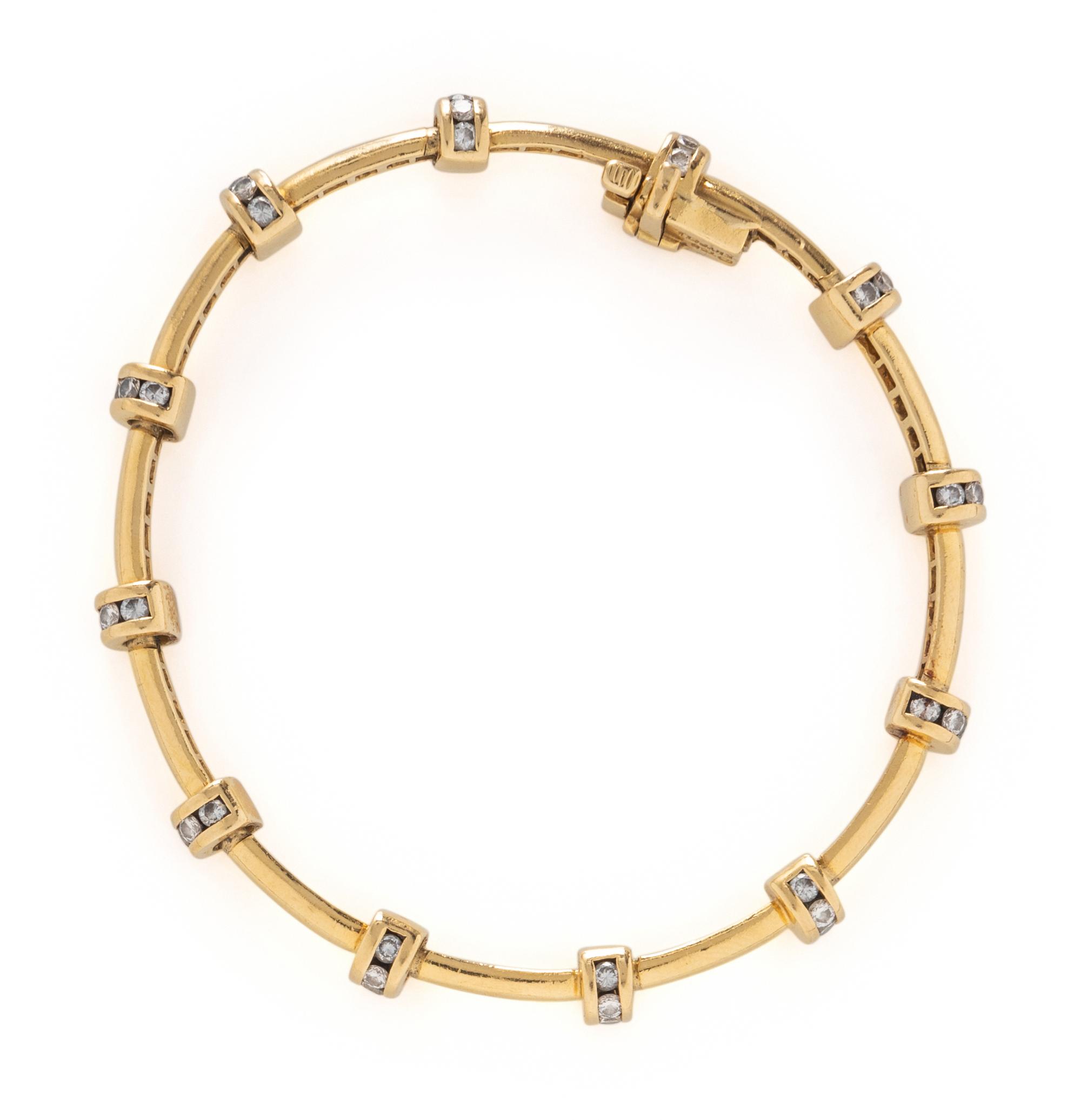 CHARLES KRYPELL, DIAMOND AND YELLOW GOLD BRACELET