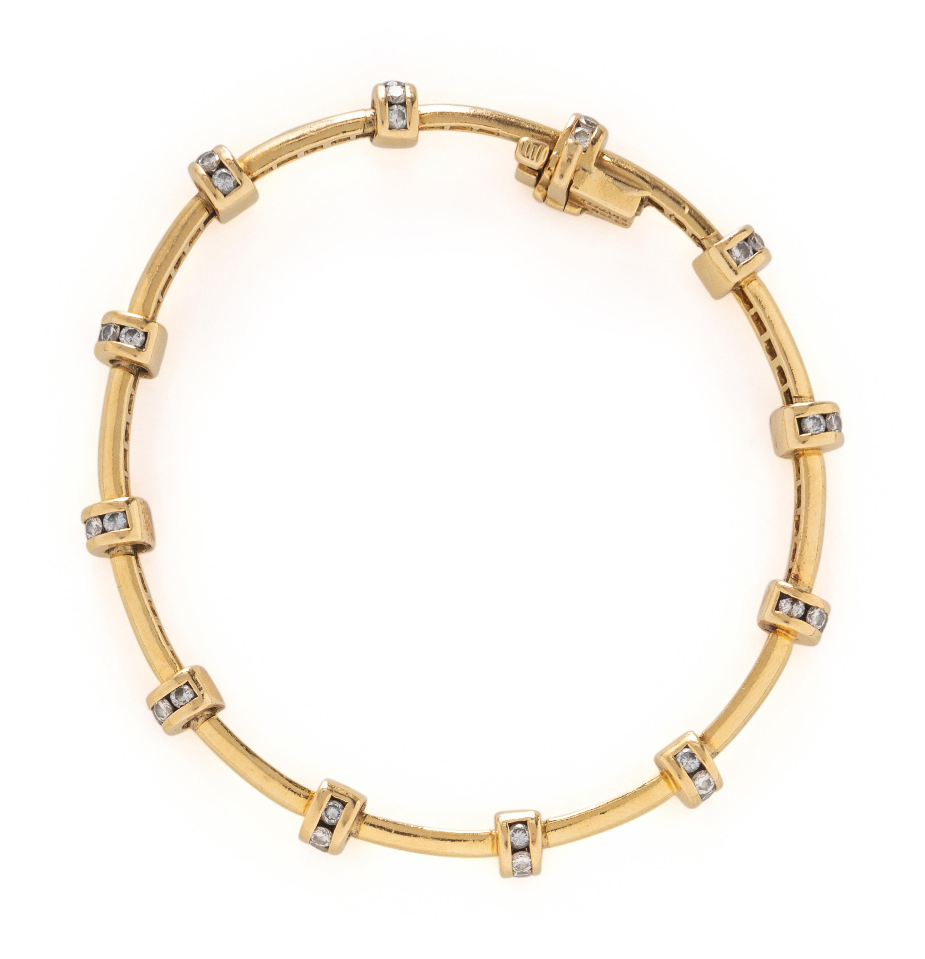 CHARLES KRYPELL, DIAMOND AND YELLOW GOLD BRACELET