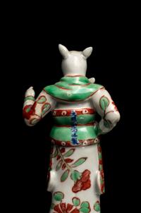 Two Pairs of Chinese Famille Verte Porcelain Figures