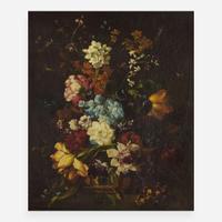 Italian School (17th Century) Floral Still Life in a Basket; together with a Companion (A Pair)