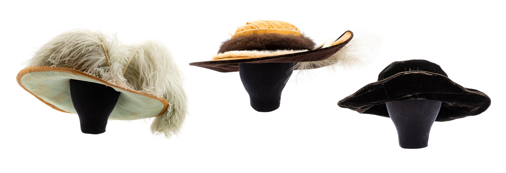 Three Edwardian hats, 1910s — Sold to benefit the Art Acquisition Fund at the Indianapolis Museum of Art at Newfield.