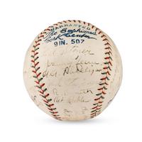 A 1927 Detroit Tigers Team Signed Autograph Baseball Featuring Hall of Famers Harry Heilmann, Heinie Manush and Charlie Gehringer (PSA Letter of Authenticity),