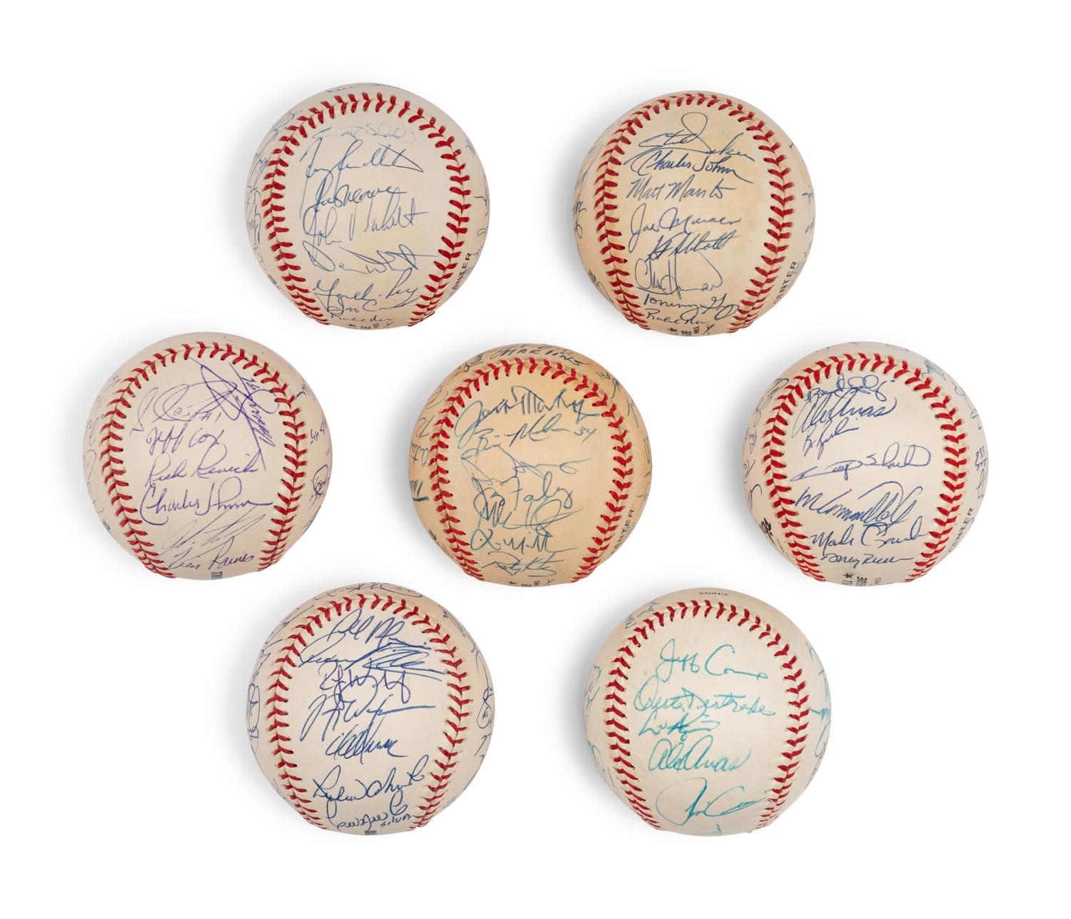 A Group of Assorted 1990s-2000s Florida Marlins Team Signed Autograph Baseballs