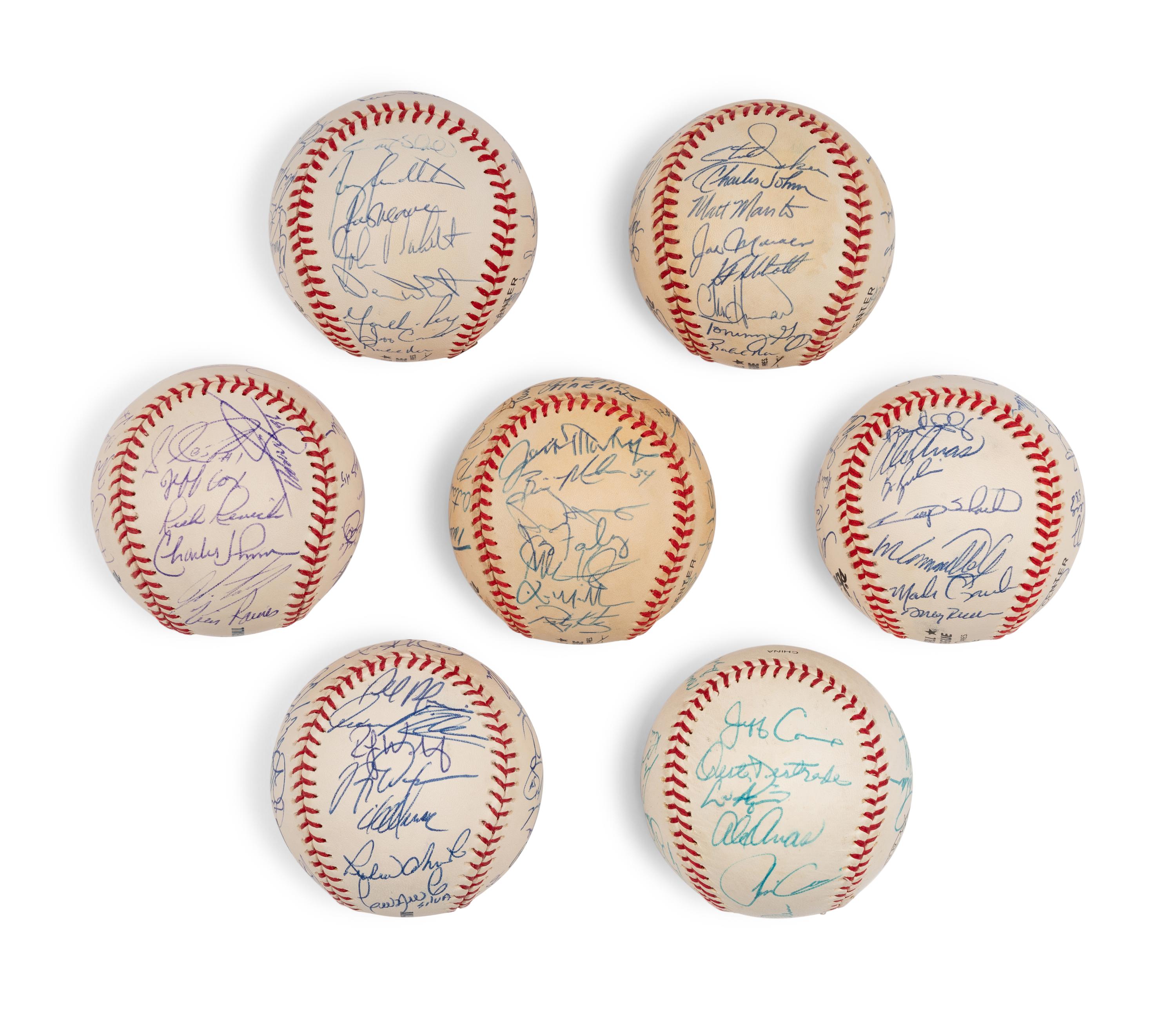A Group of Assorted 1990s-2000s Florida Marlins Team Signed Autograph Baseballs