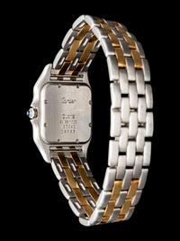 CARTIER, STAINLESS STEEL AND 18K YELLOW GOLD 'PANTHÈRE' WATCH