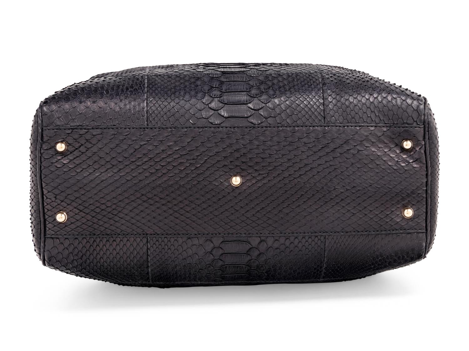 Gucci Python Tote Bag with Bamboo Handles