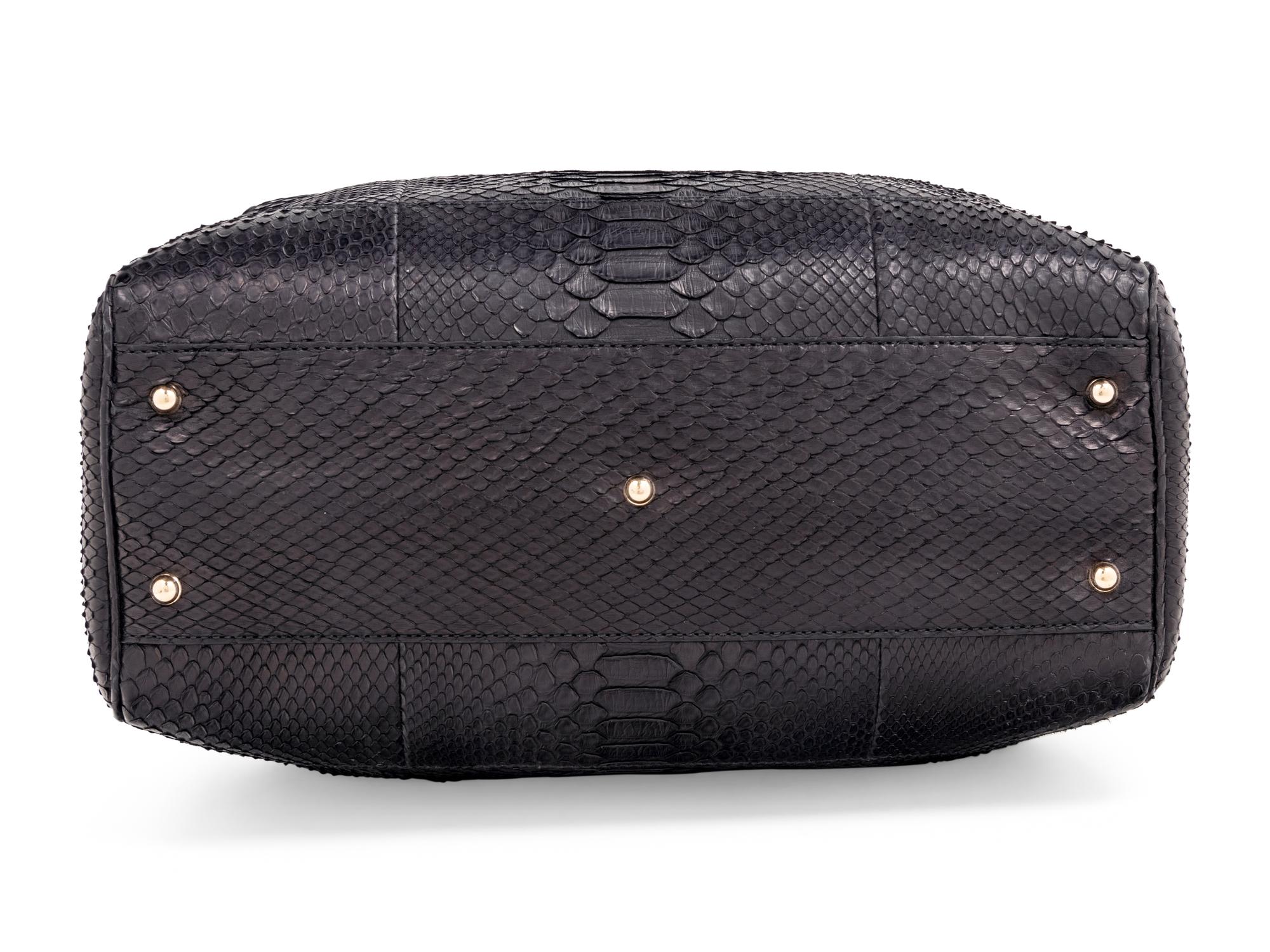Gucci Python Tote Bag with Bamboo Handles