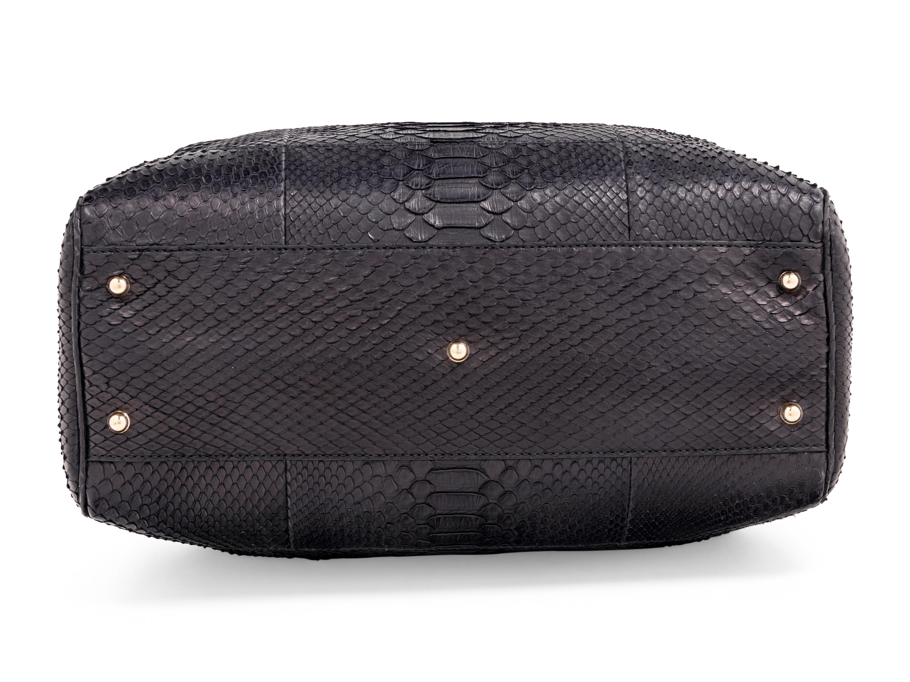 Gucci Python Tote Bag with Bamboo Handles