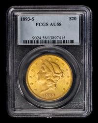 A United States 1893-S Liberty Head $20 Gold Coin