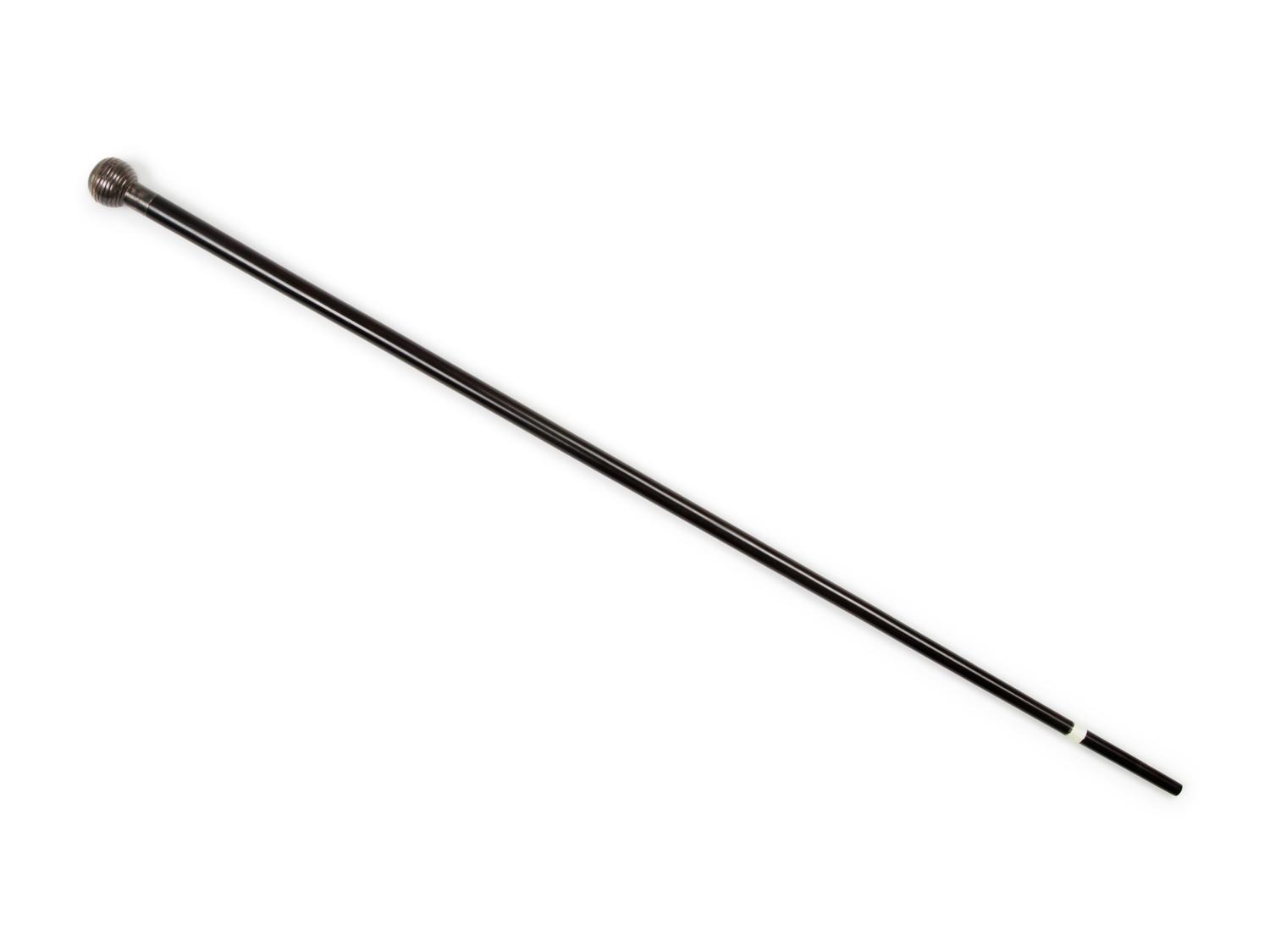 A French Silver Watch-Mounted Ebony Walking Stick