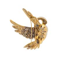 BAROQUE CULTURED PEARL AND DIAMOND SWAN BROOCH