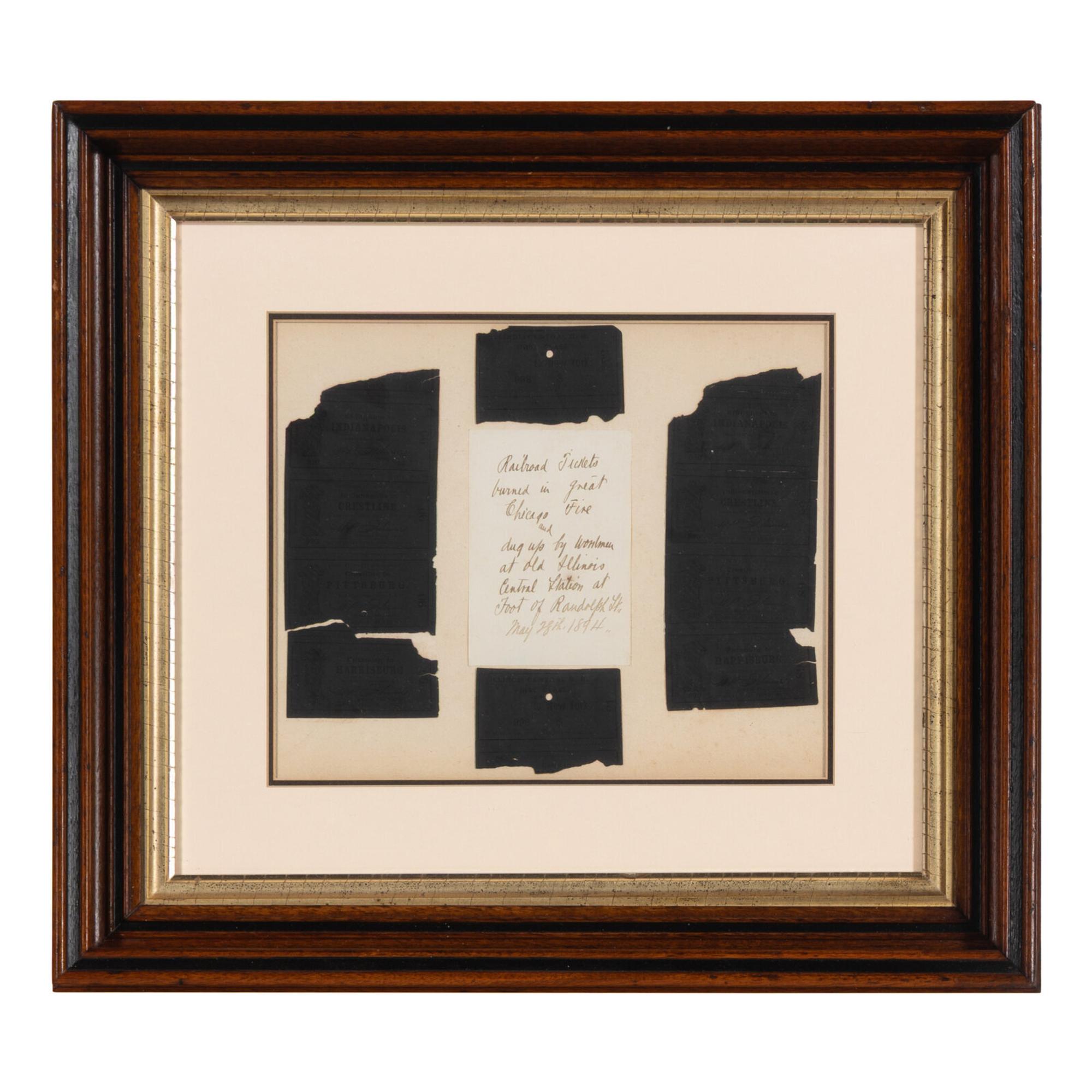 [Chicago Fire]. A group of artifacts salvaged from the wreckage of the Great Chicago Fire, comprising:
