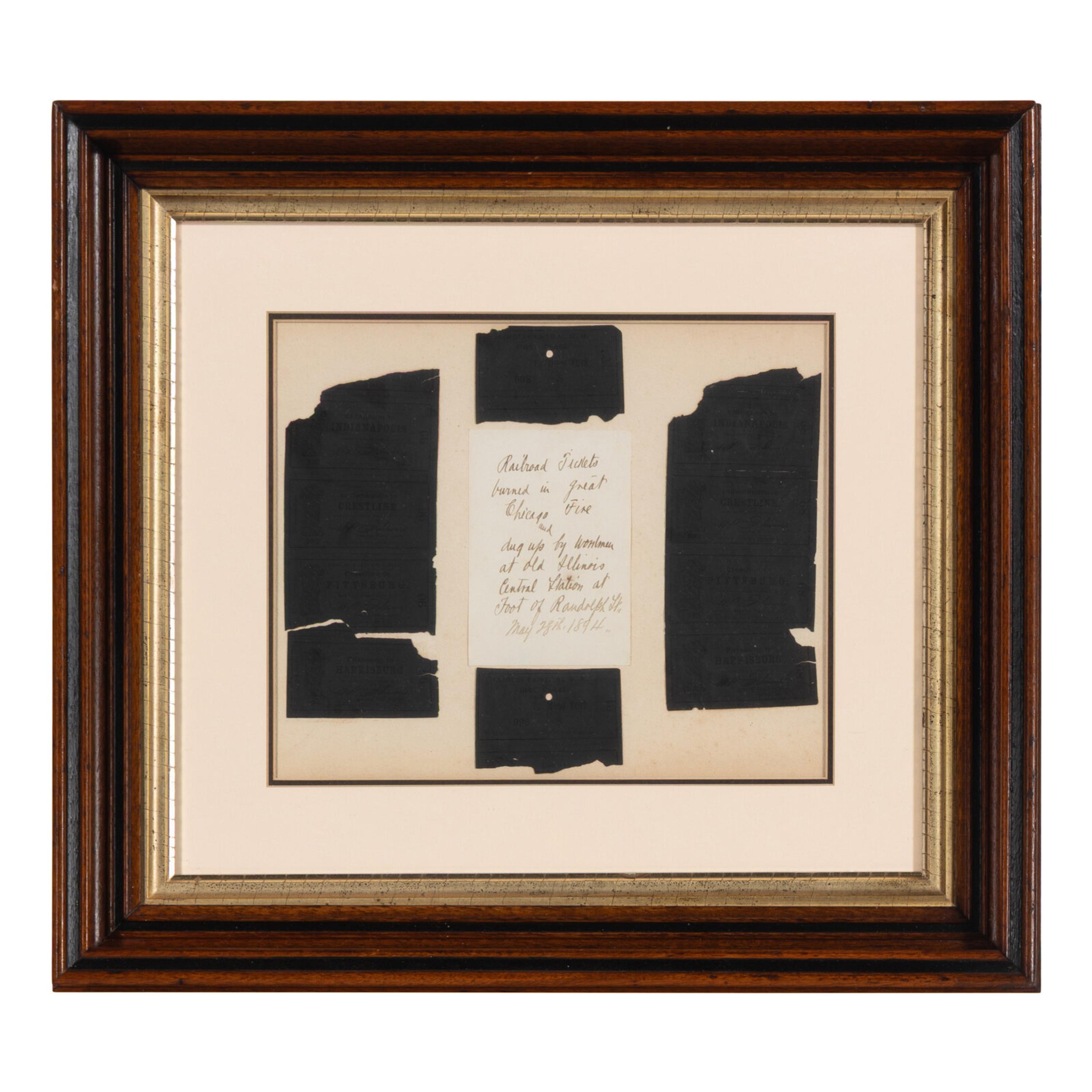 [Chicago Fire]. A group of artifacts salvaged from the wreckage of the Great Chicago Fire, comprising: