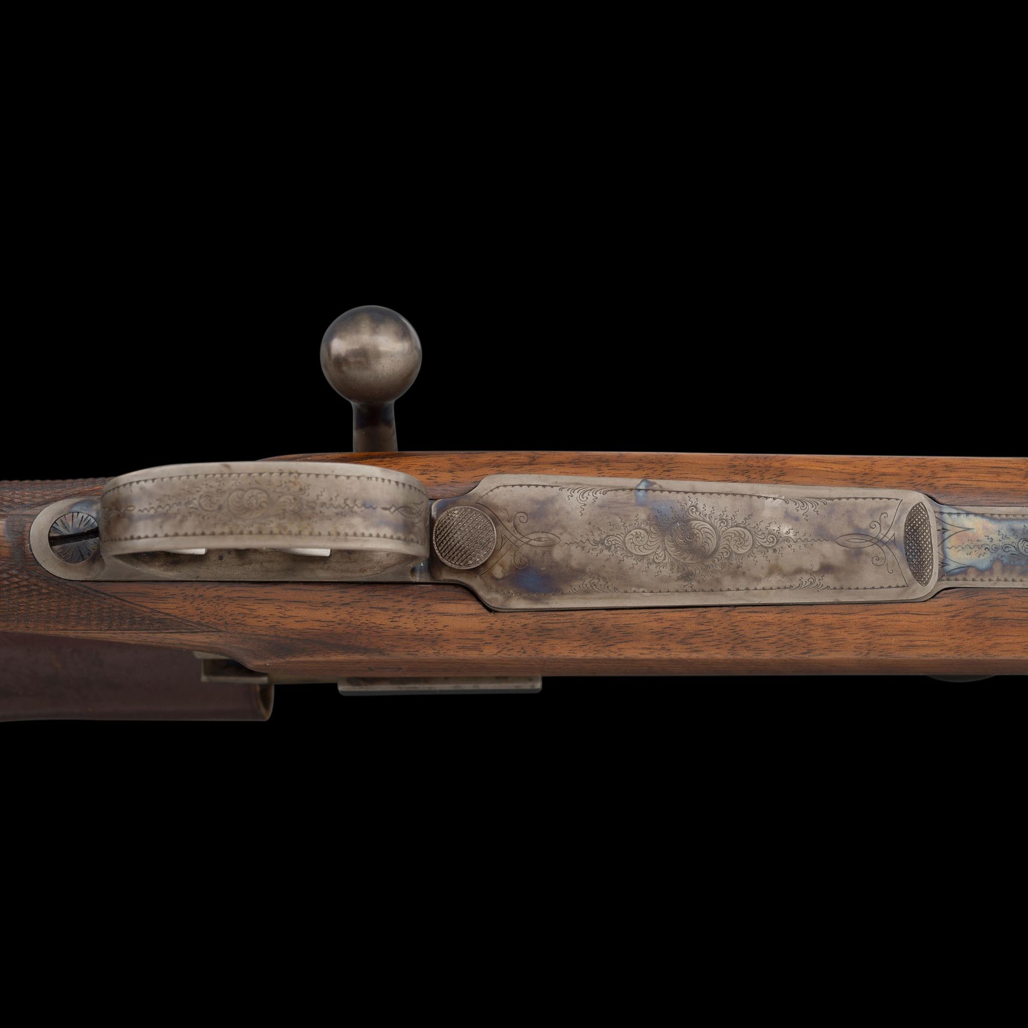 *Restored E. Schmidt & Habermann Custom 98 Mauser Rifle with D.S.T. Claw Mount and Case Colored Receiver