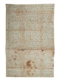 [REVOLUTIONARY WAR]. Letter from a soldier in the 2nd New Hampshire Militia Regiment describing the Battle of Saratoga and the British surrender. Albany, [NY], 23 October 1777.