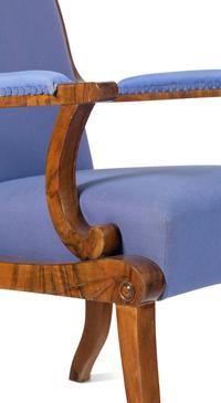 A Biedermeier Walnut Armchair
