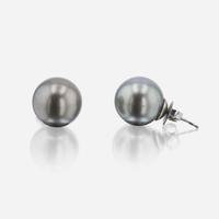 A Pair of Tahitian Pearl Earrings
