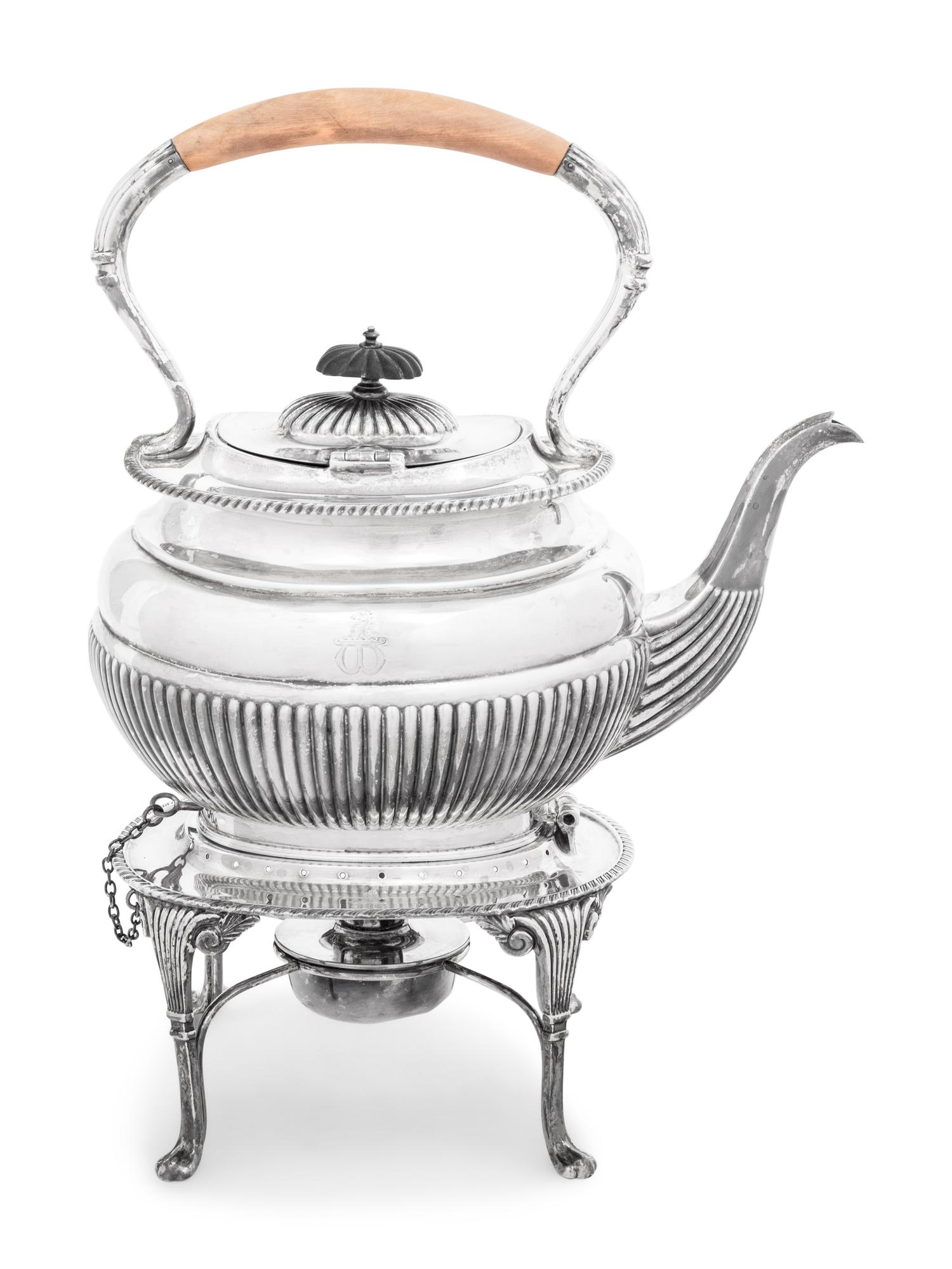 A Victorian Silver Kettle on Stand