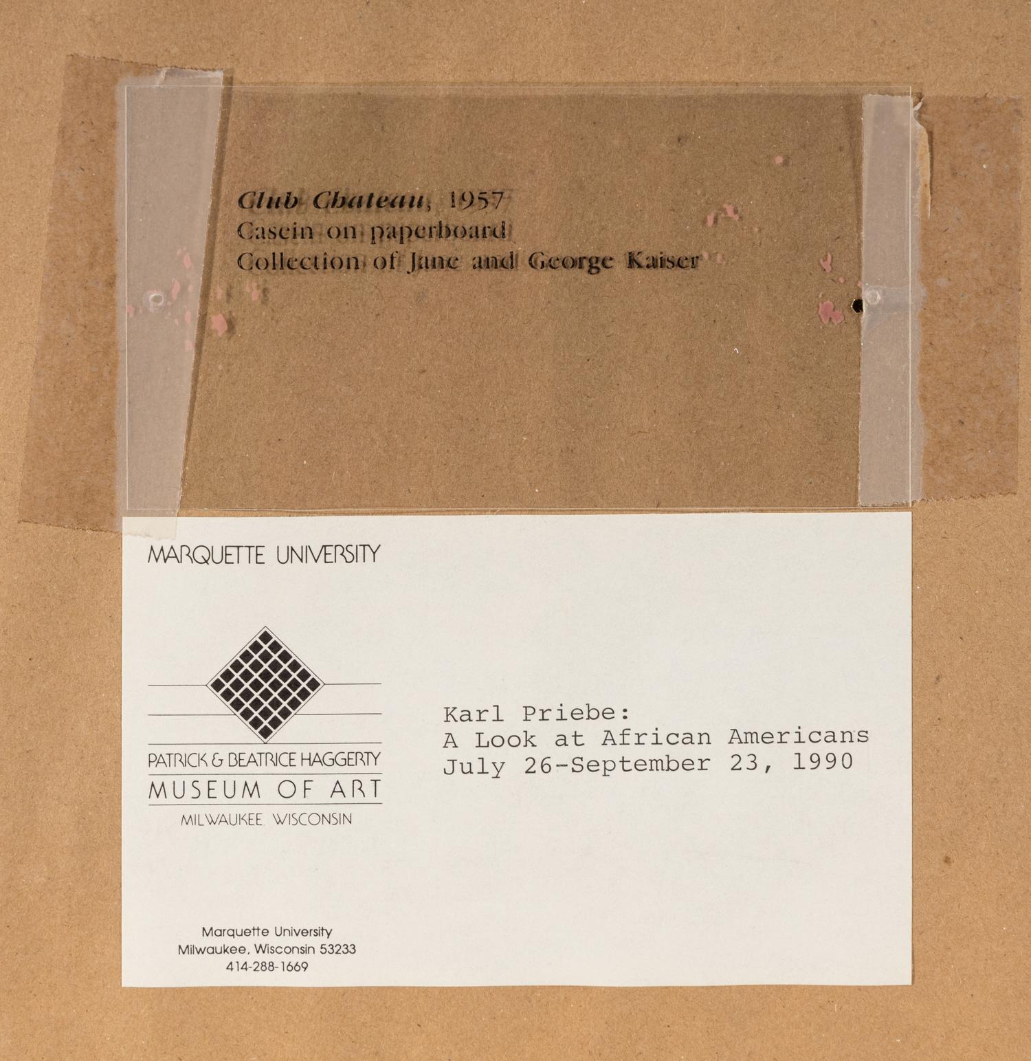 Club Chateau, 1957