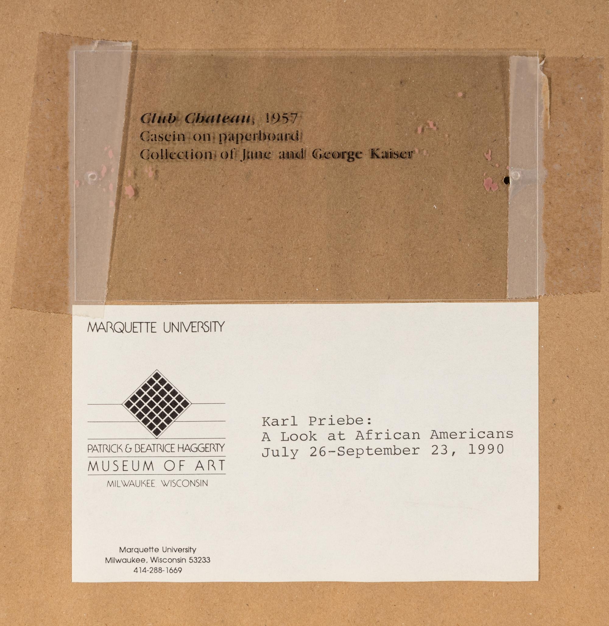 Club Chateau, 1957