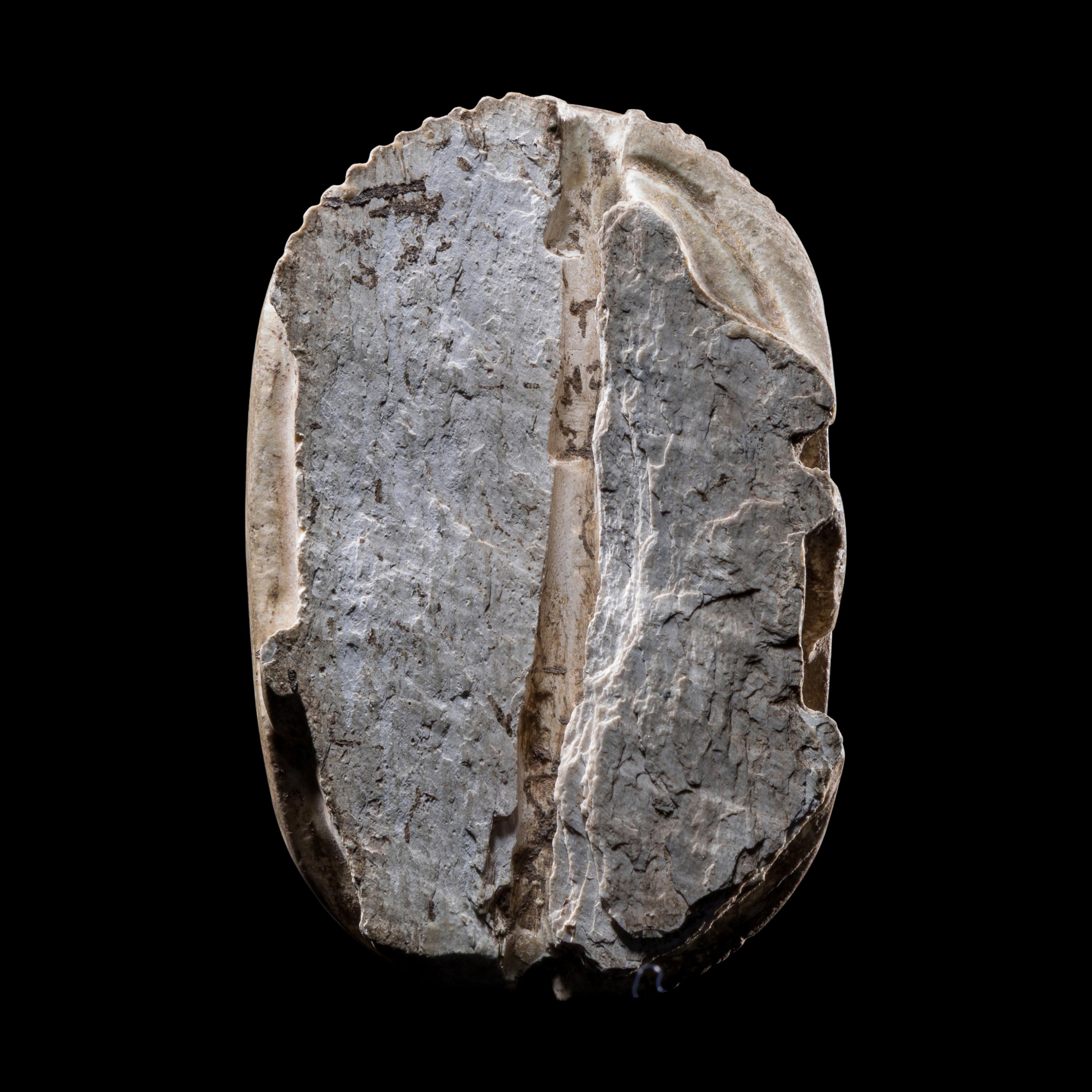 An Egyptian Steatite Base of a Commemorative Scarab of Amenhotep III