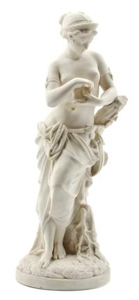 A Bisque Porcelain Figure, Height 17 1/2 inches.